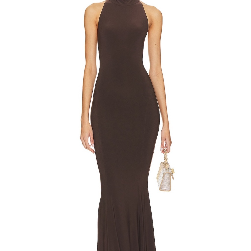 Norma Kamali Gown in Chocolate